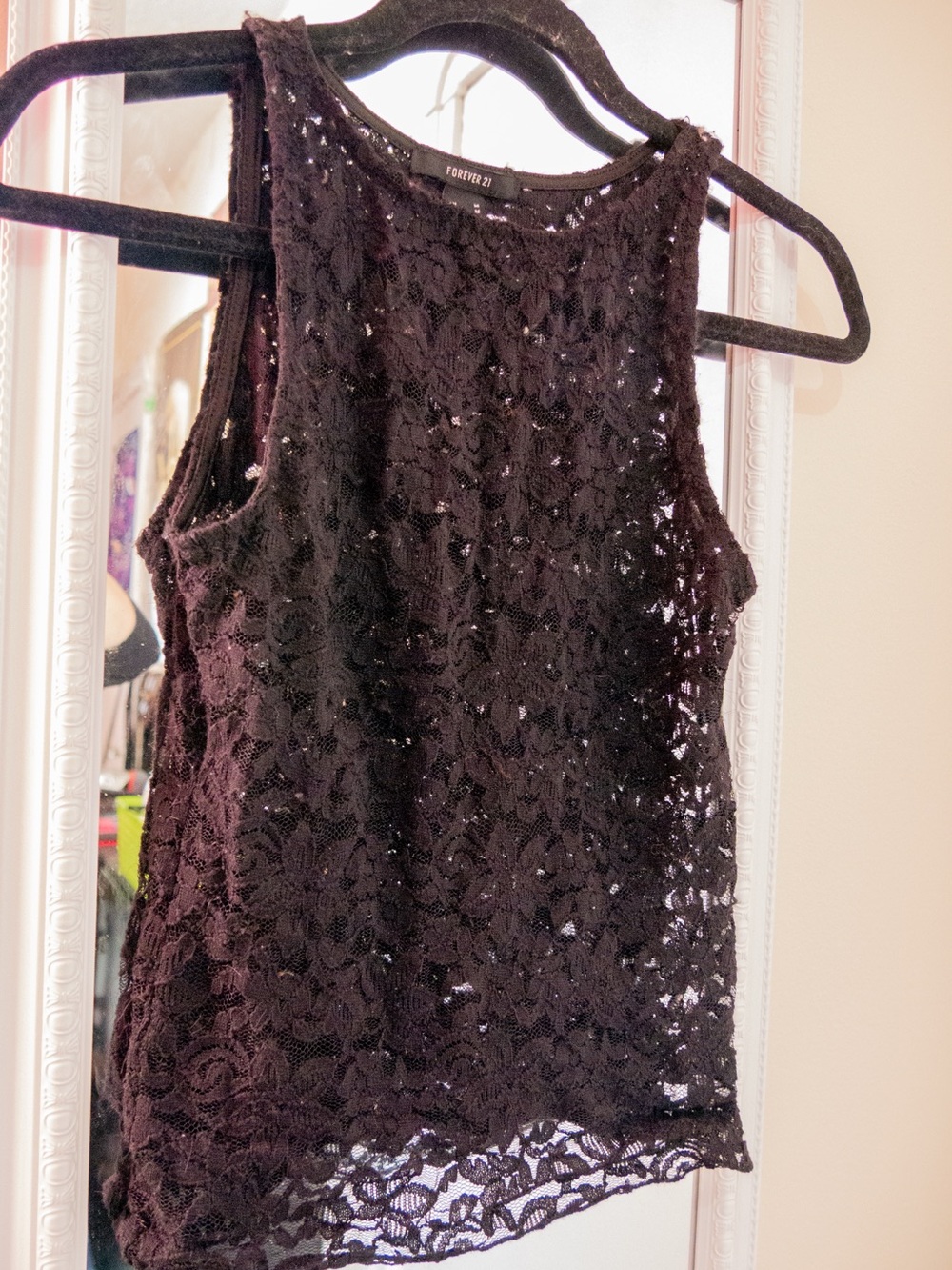 Forever 21 Black Floral Lace Camisole